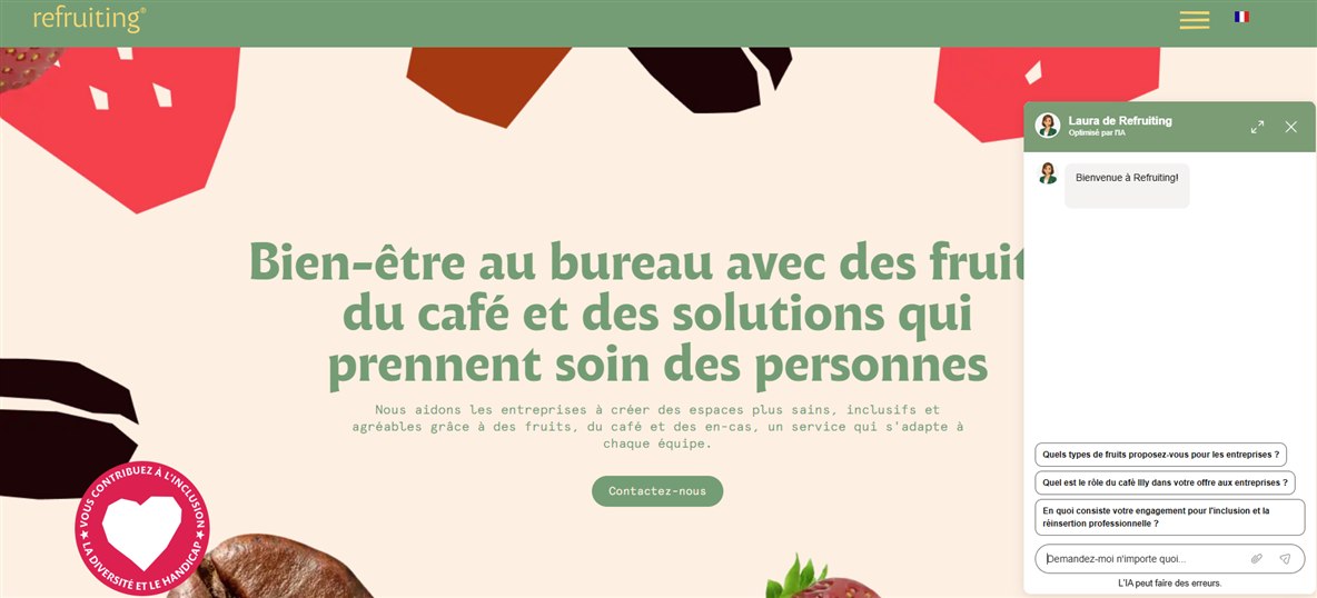 Web de Refruiting con el chatbot de IA abierto
